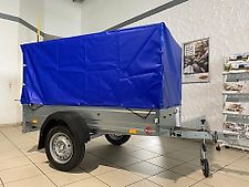 750 kg Tieflader Anhänger Stema Plane u. Spriegel 201× 108 x115cm